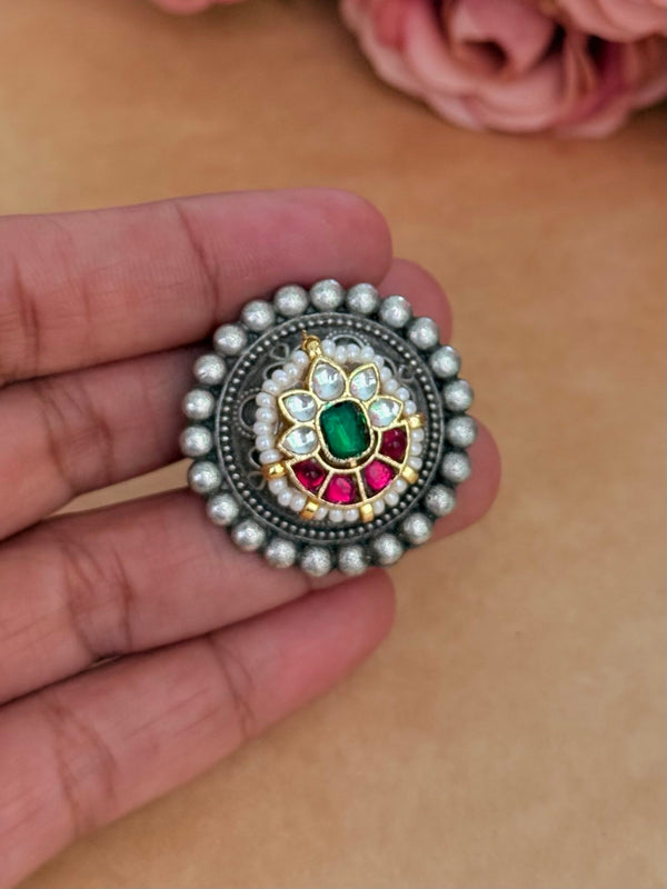 MAYA FLOWER KUNDAN RING image 0