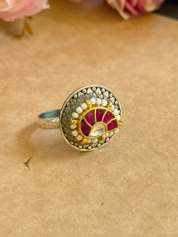 CHAHAT PACHI KUNDAN RING image 0