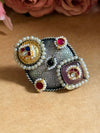 A-adjustable Kundan ring image 0