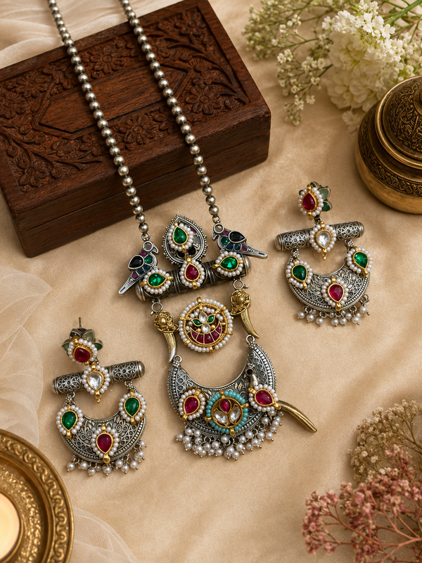Tara Kundan Long Necklace Set
