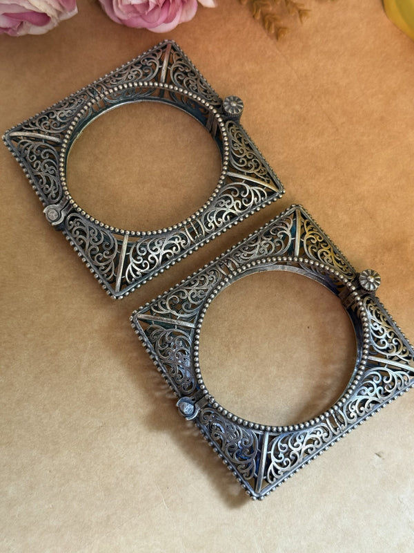 A-German silver kada pair image 1