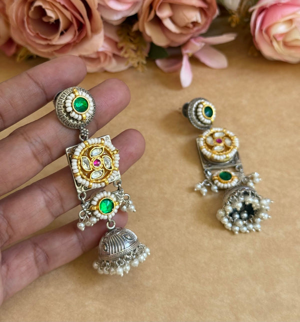 CHAKRA PACHI KUNDAN EARINGS image 1