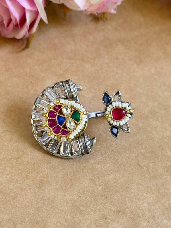 KISMAT PACHI KUNDAN RING image 1