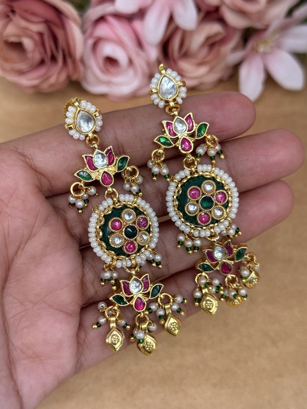 Multi stone kashmiri earings image 0