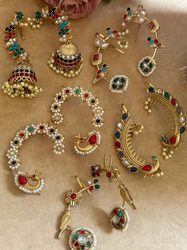 COLOURFUL KUNDAN EARCUFF image 0