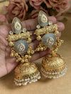 A-ROCKFELLER EMERALD KUNDAN JHUMKAS image 0