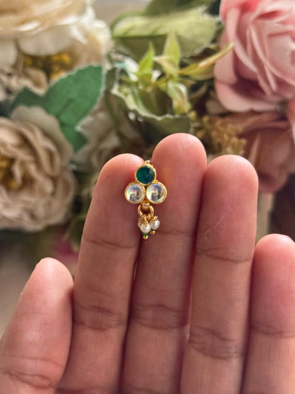 Adjustable Kundan nose pin