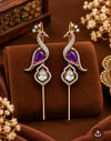 Peacock needle ear cuff