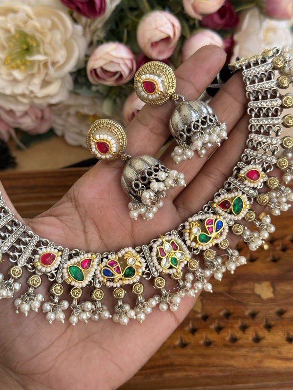 Premium pachi kundan necklace image 0