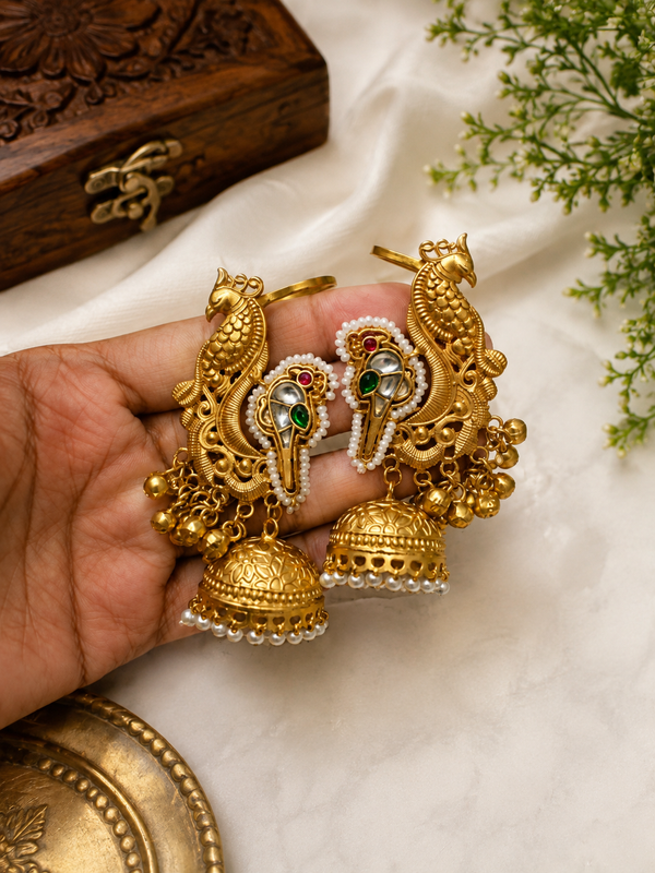 Peacock ear cuff