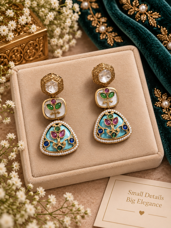 Turquoise statement earrings