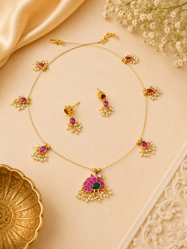 Peacock invisible necklace