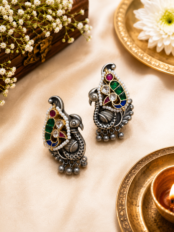 Pachi Kundan peacock tops
