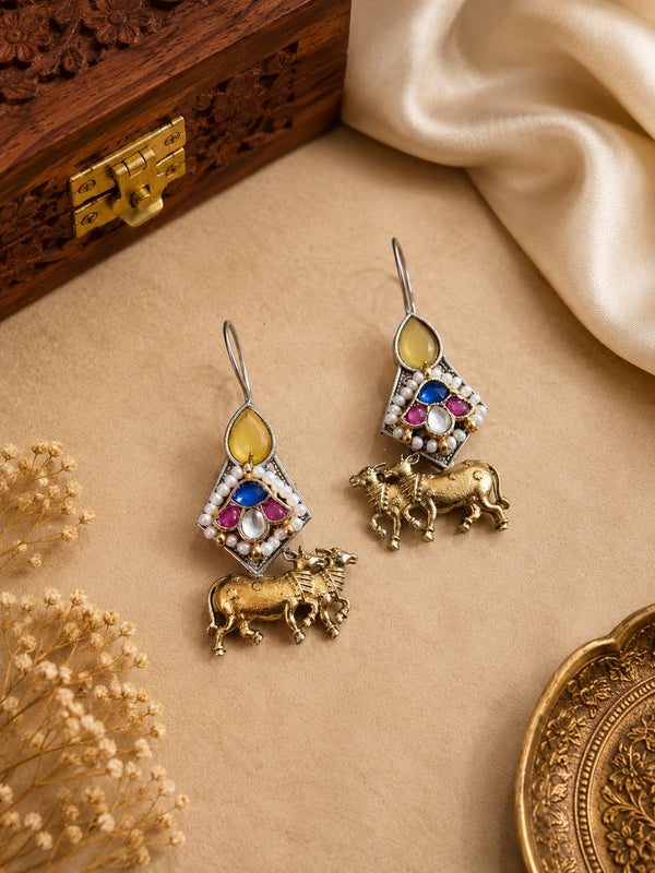 Golden hoop nandi earrings