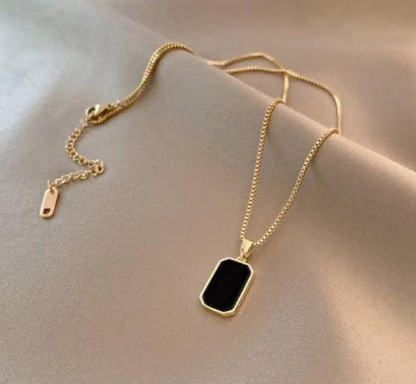 A-Crystal Gold-Plated Stainless Steel Necklace image 3