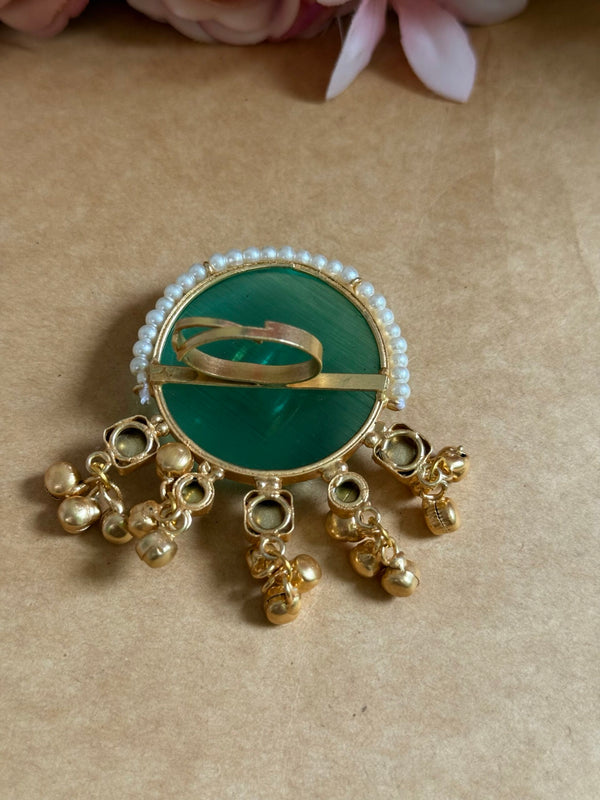 A-pachi Kundan adjustable ring image 1