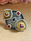 A-adjustable Kundan ring image 0