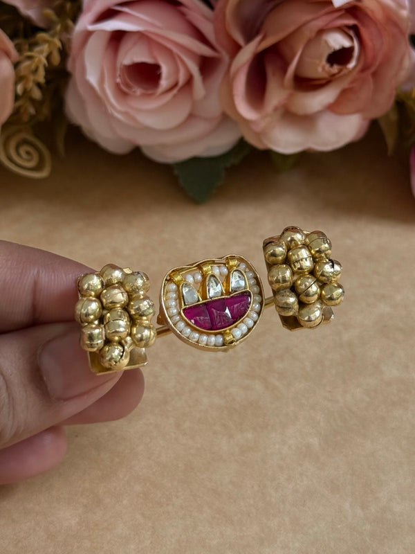 KUNDAN DOUBLE FINGER RING image 0