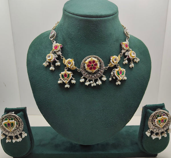 MEERA KAMAL PACHI KUNDAN NECKLACE image 0