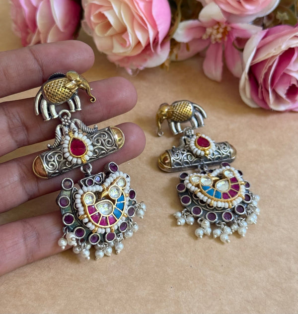 ASTMANGAL PACHI KUNDAN EARINGS image 0