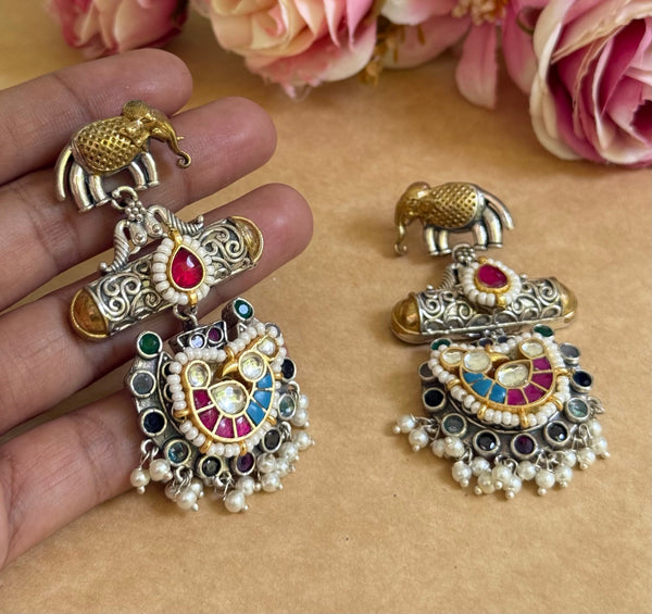 ASTMANGAL PACHI KUNDAN EARINGS image 1