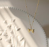 A-Gold Necklace for Women Boho Rhinestone Bow Necklace Sparkling Choker Necklace Fashion Bow Crystal Pendant Necklace Christmas Gifts Trendy Jewelry image 1