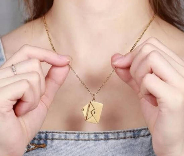 A-Love Letter Envelope Pendant Necklace Customized Stainless Steel Jewelry Confession Love You image 2