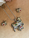 Kamadhenu chain pendal with earring image 0