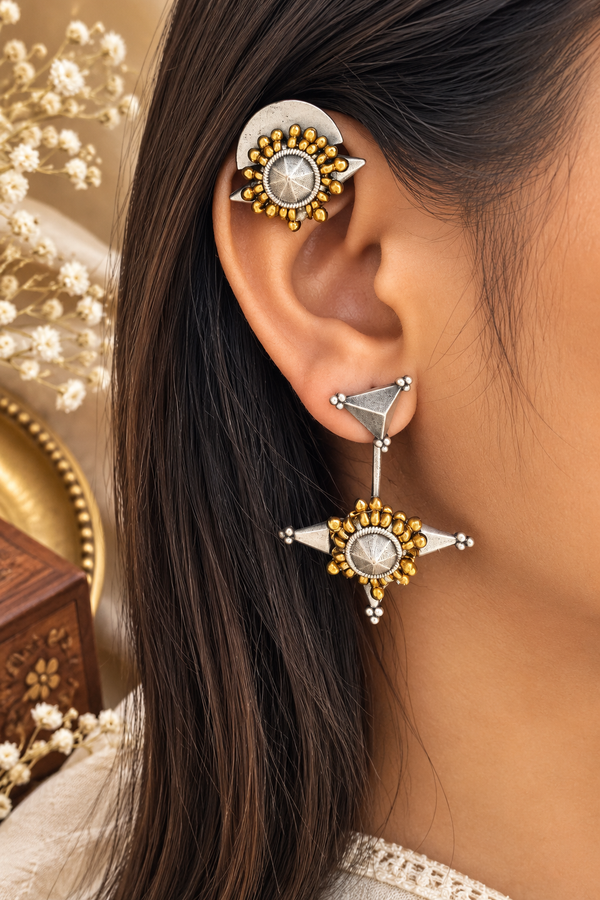 Two in one earrings and bugadi