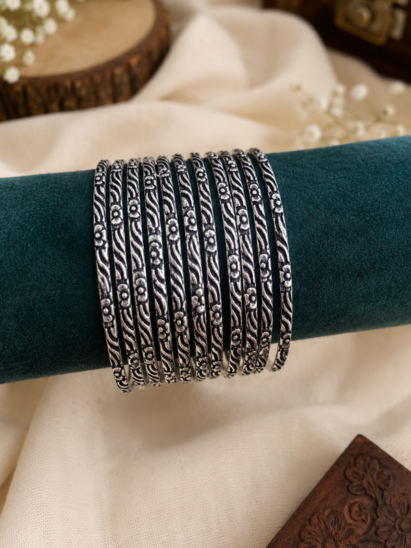 German silver bangles 12pcs size 2.6