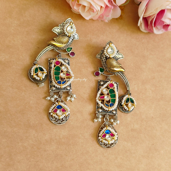 JEEVIKA PACHI KUNDAN EARINGS image 0