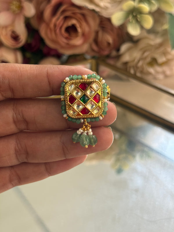 Adjustable Kundan ring