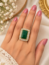 Green stone ring