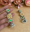 CHAKRA PACHI KUNDAN EARINGS image 1
