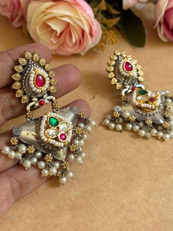 SAMSI PACHI KUNDAN EARINGS image 1