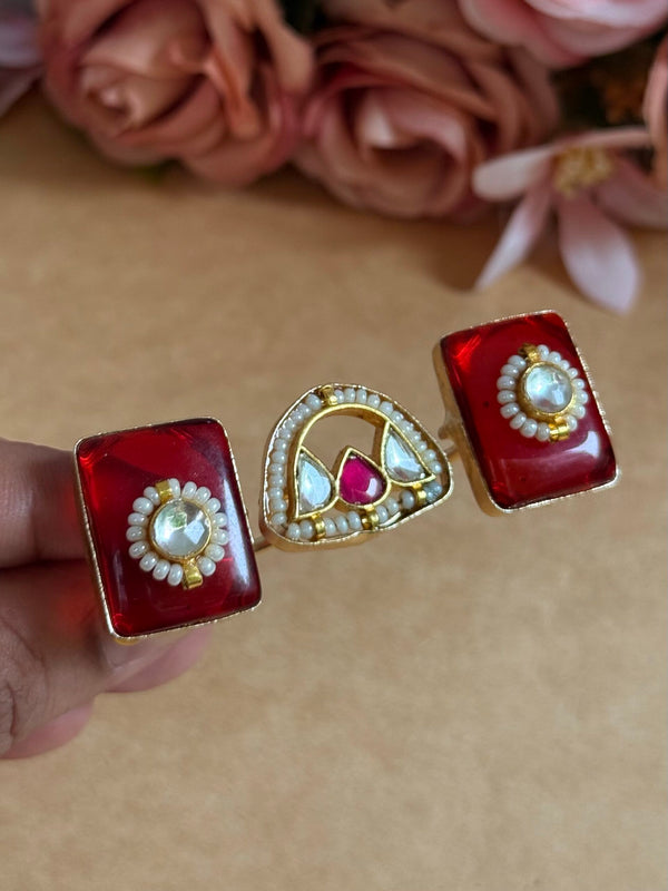 A-golden red adjustable ring image 0