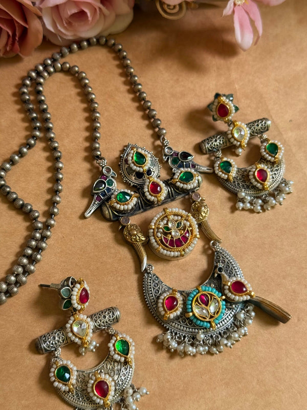 pachi Kundan long necklace image 2