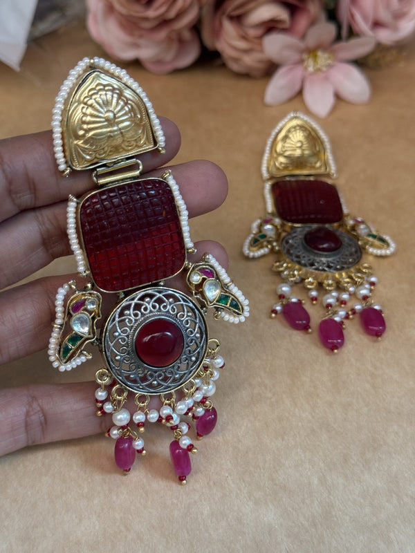Russian stone kashmiri earrings image 0