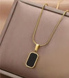 A-Crystal Gold-Plated Stainless Steel Necklace image 2