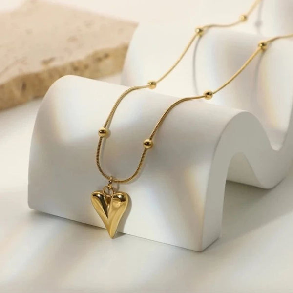 A-Anti Tarnish Golden Chain Necklace with Pendant for GirlsWomen - Perfect for Gifting &amp; for Parties &amp; Special Occasions image 1