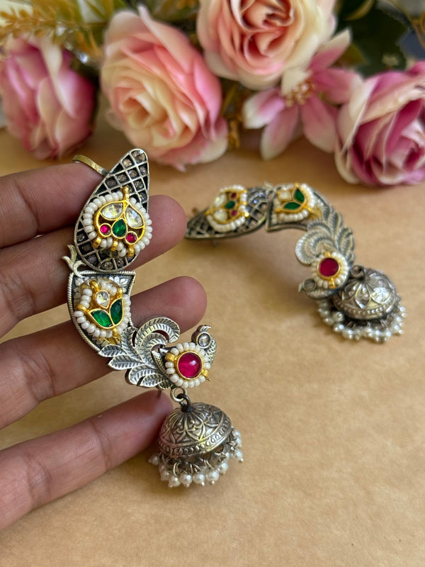 DIKSHA PACHI KUNDAN JHUMKAS EARCUFF image 1
