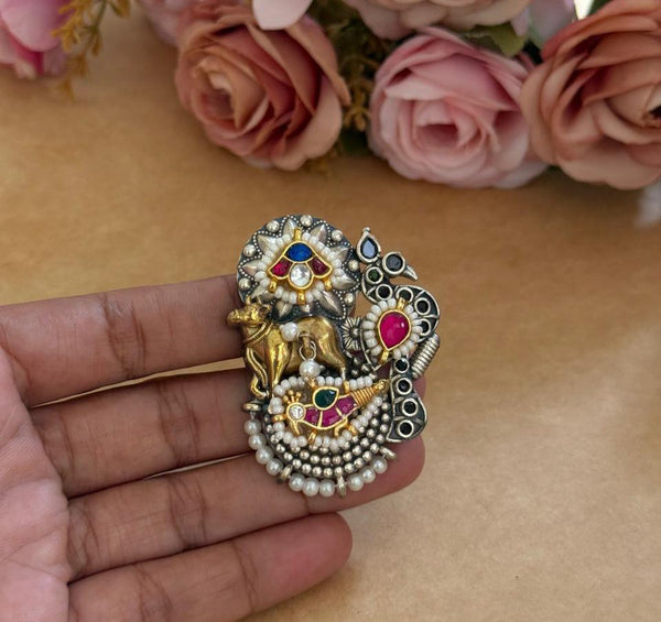 NANDI PAKSHI KUNDAN RING image 0