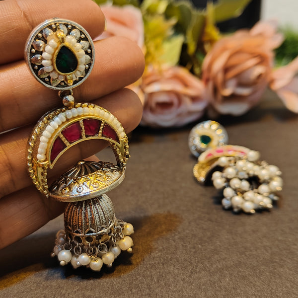 KHASTIYA PACHI KUNDAN EARINGS image 0