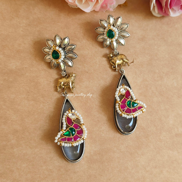 SHANAYA PREMIUM PACHI KUNDAN EARINGS image 0