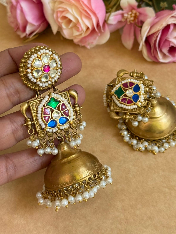 AARZOO PACHI KINDAN EARINGS image 1