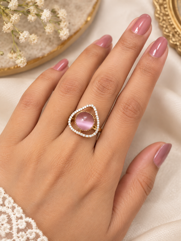 Pink stone ring