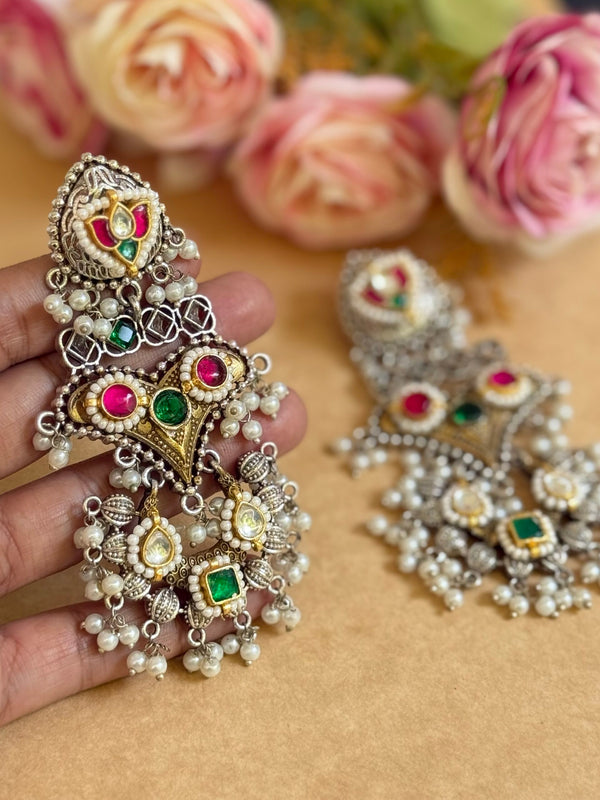 RAAZI PACHI KUNDAN EARINGS image 1