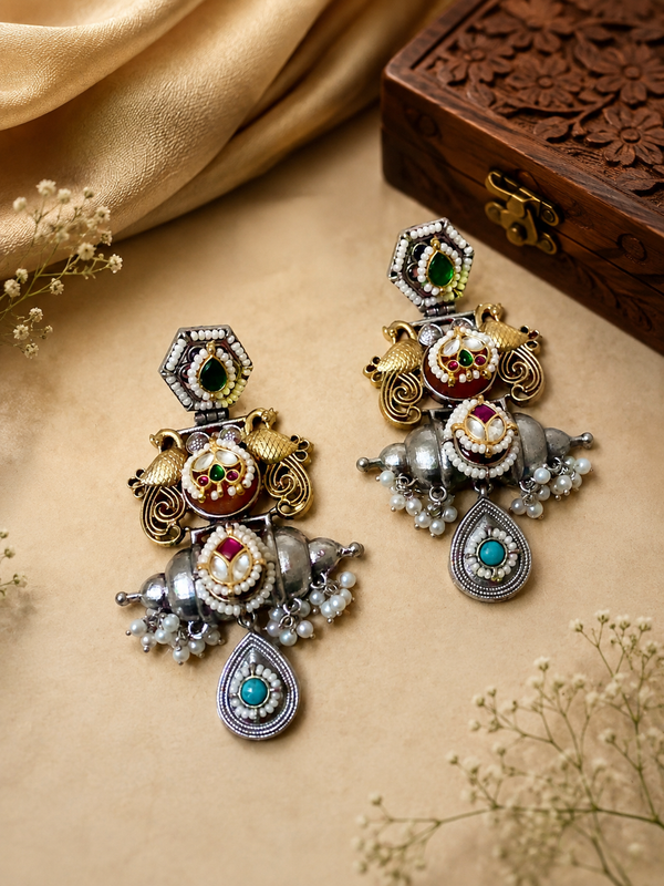 Peacock earrings