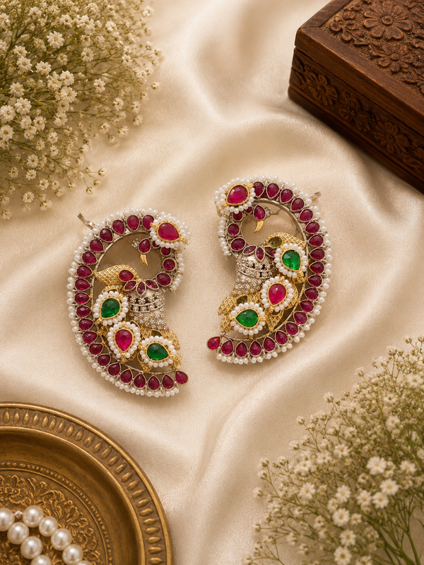 Kundan ear cuff