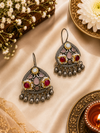 Pari pachi Kundan hoop earrings